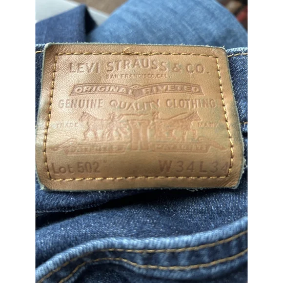 Men's Levi's 502 Taper Fit 34x34 Dark Wash - Stretch - Picture 6 of 14